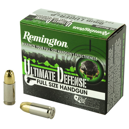 Remington 9mm Luger/Parabellum 28948 Ultimate Defense Brass Jacket Hollow Point 124 Grain