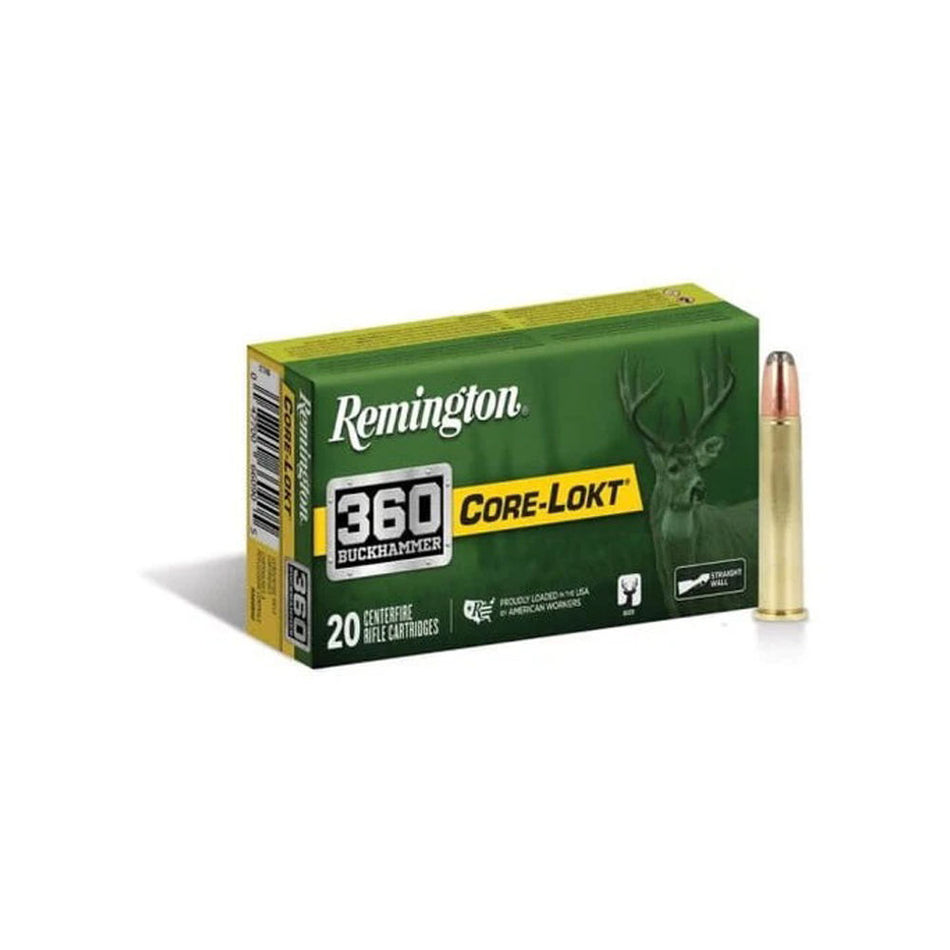 Remington .360 Buckhammer Rifle Ammo Core-Lokt Tipped Polymer Tip PolyTip 180 grain 