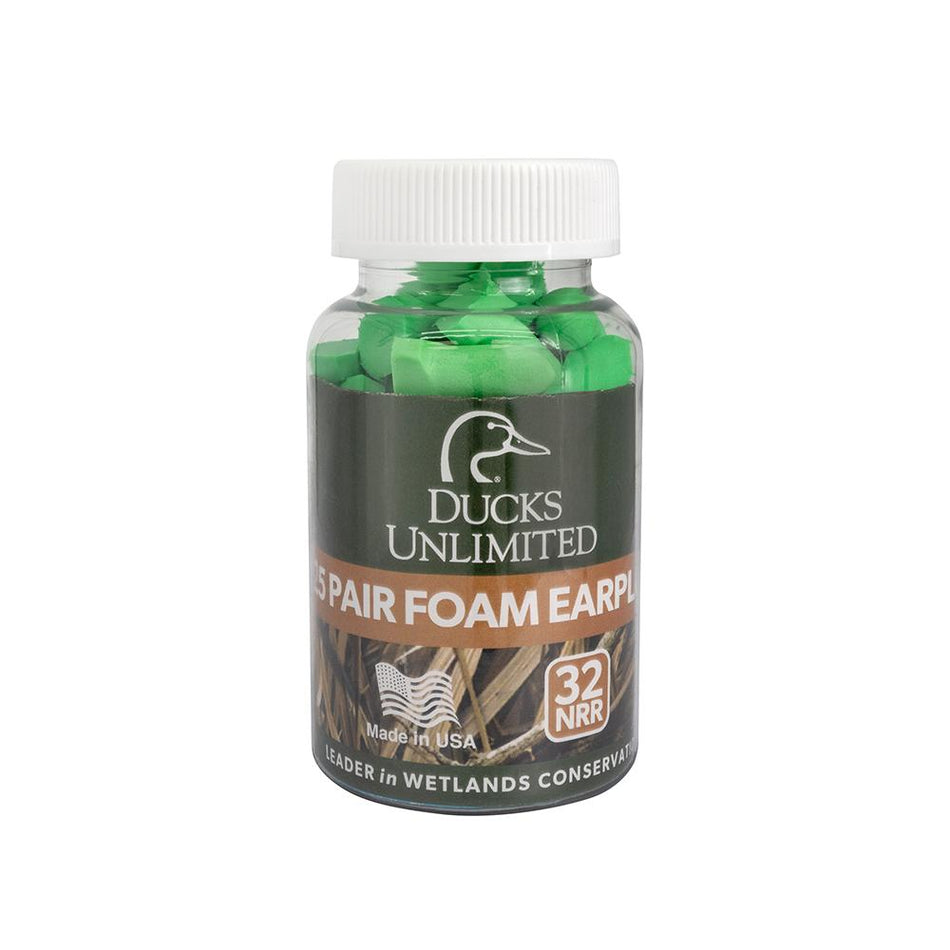 Ducks Unlimited 32dB Green Foam Hearing Protection Earplugs 25-Pair Jar