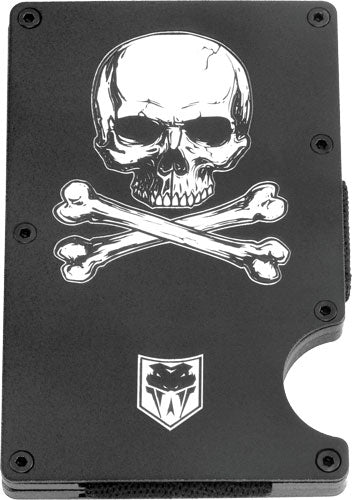CobraTec RFID-Blocking Jolly Roger Aluminum Wallet with Money Clip