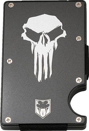 CobraTec RFID-Blocking Punisher Aluminum Slim Wallet with Money Clip