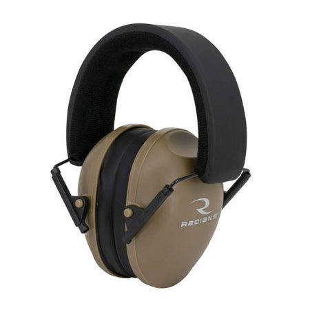 Radians Lowset 21dB NRR Passive Earmuff Folding Low Profile Tan