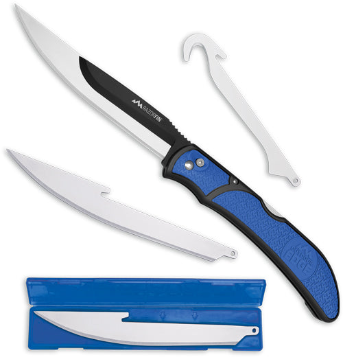 Outdoor Edge Razor Fin 4-Blade Folding Knife Combo Set Blue