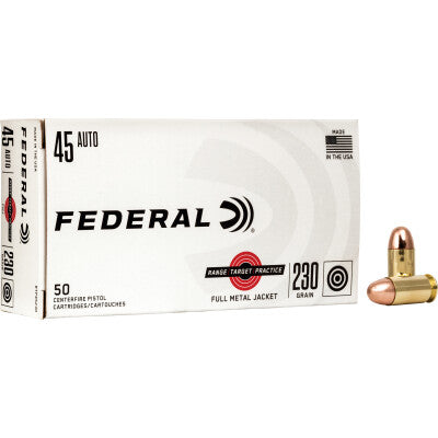 Federal .45 ACP/Auto RTP45230 Range & Target Full Metal Jacket FMJ 230 Grain
