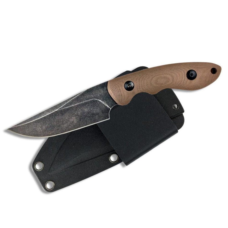 ABKT Elite Shadow Predator Fixed Knife 3-1/2" Drop Point D2 Steel Brown