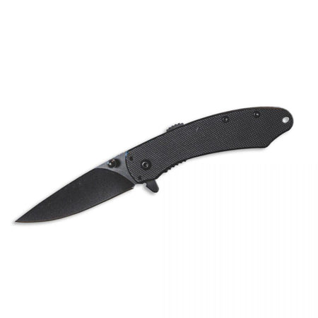 ABKT Elite Ember Black Drop Point Folding Knife 2-3/4 Inch Blade
