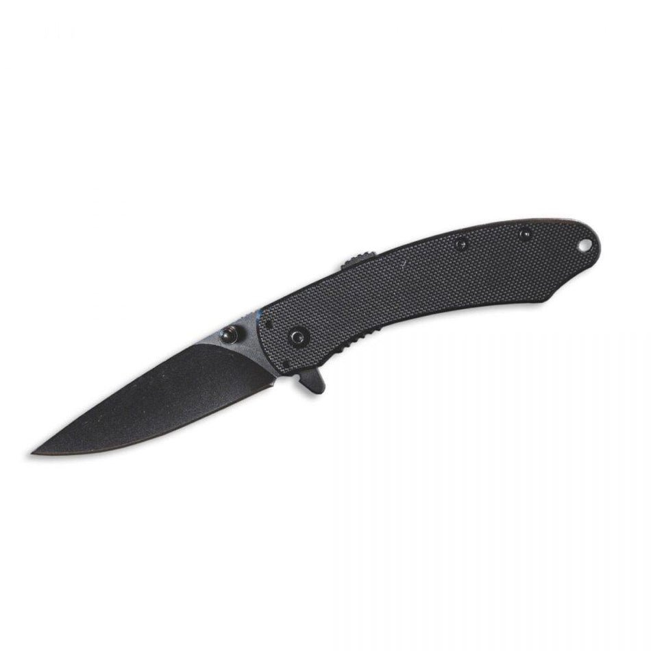 ABKT Elite Ember Black Drop Point Folding Knife 2-3/4 Inch Blade