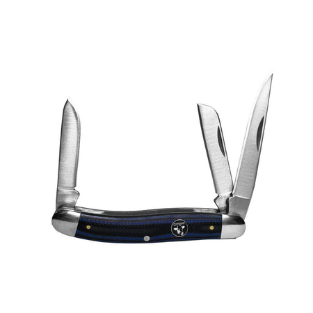 ABKT Cowhand Cattleman Stockman Knife 3 Blades Blue