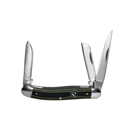 ABKT Cattleman Cowhand Stockman Knife Triple Blade Green G10