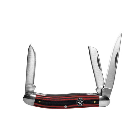 ABKT Cattleman Cowhand Stockman Knife Triple Blade Red G10