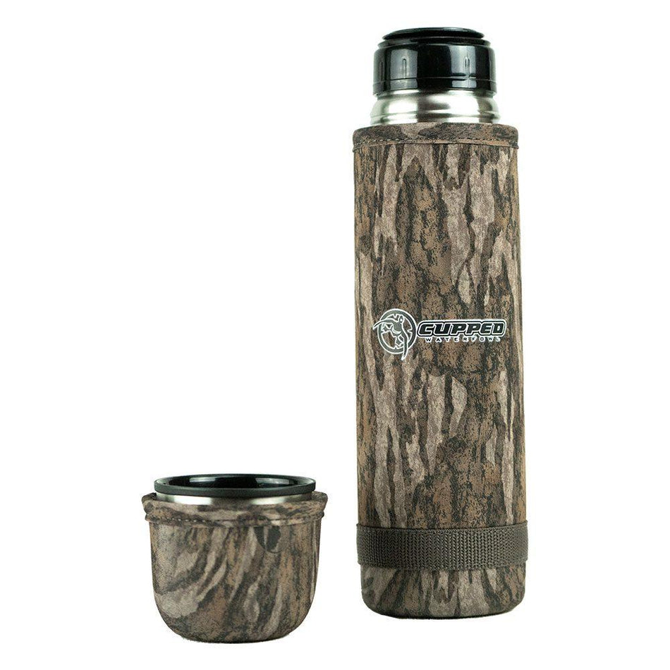 Cupped Waterfowl Hot Cold Camo Thermos Mossy Oak Bottomland 25 FL OZ