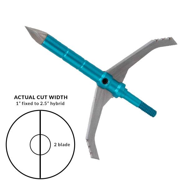 Dead Ringer Great White 2.5-Inch Cut Mechanical Broadhead 100/125 Grain Blue
