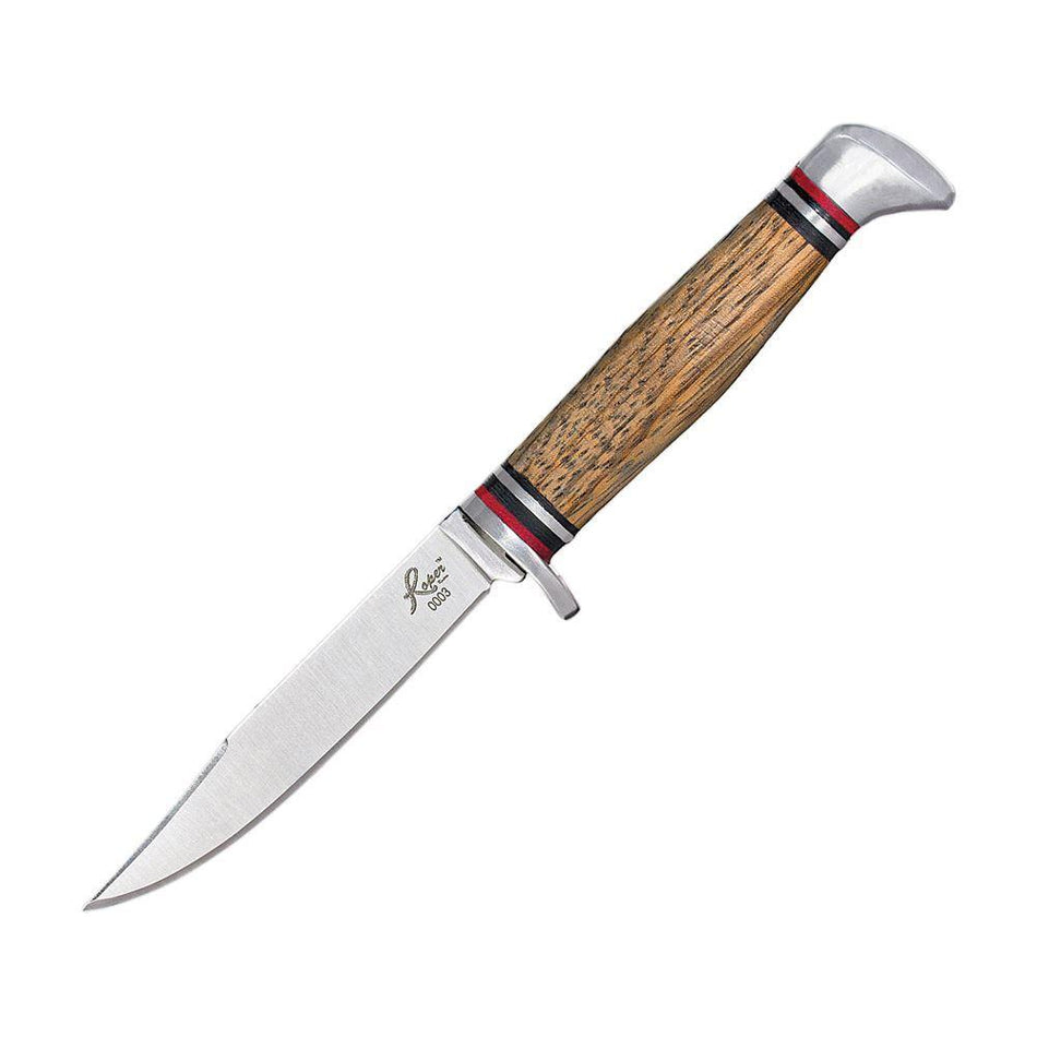 Roper Deadwood Jr. Fixed Blade 3-1/4" Clip Point Blade with Zebra Wood Handle