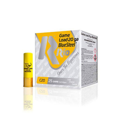 Rio Ammunition 20 Gauge Shotgun Shells Game Load BlueSteel #4 7/8 oz 2.75 in