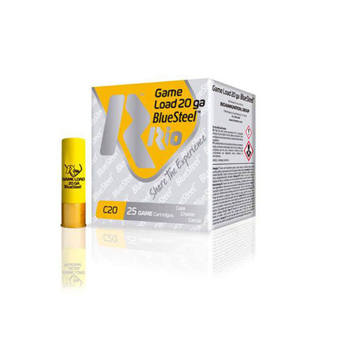 Rio Ammunition 20 Gauge Shotgun Shells Game Load BlueSteel #4 7/8 oz 2.75 in