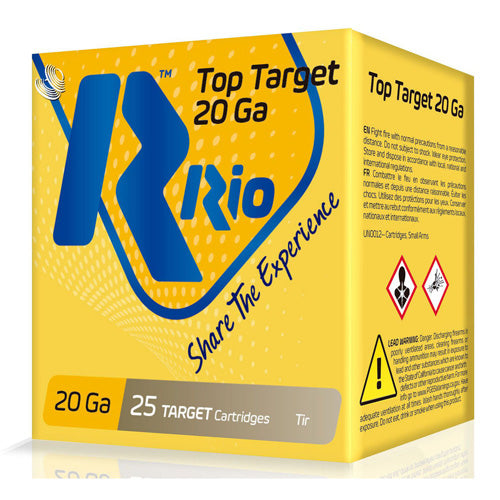 Rio Ammunition 20 Gauge Shotgun Shells Top Target #8 7/8 oz 2.75 in
