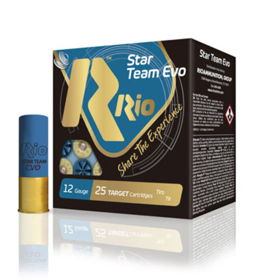 Rio Ammunition 12 Gauge Shotgun Shells Star Team EVO High Velocity #8 1-1/8 oz 2.75 in