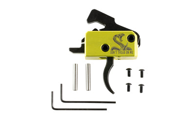 Rise Armament RA-140 SST Single Stage Trigger, DTOM Special Edition, Curved, Anti-Walk Pins, Gold RA-140-DTOM2