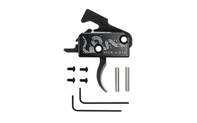 RISE Armament Super Sporting Curved Trigger Join or Die Edition, Black, Includes Anti-Walk Pins