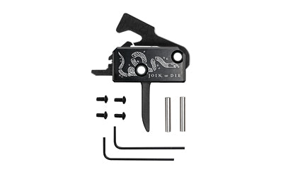 RISE Armament Super Sporting Flat Trigger Join or Die Edition, Black, Includes Anti-Walk Pins