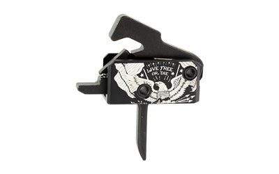 Rise Armament RA-140F-LFOD-AWP Super Sporting Flat Trigger Live Free or Die Black White Anti-Walk Pins
