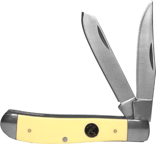 ABKT Roper Pecos Trapper Liner Lock Folding Knife - Cream Handles