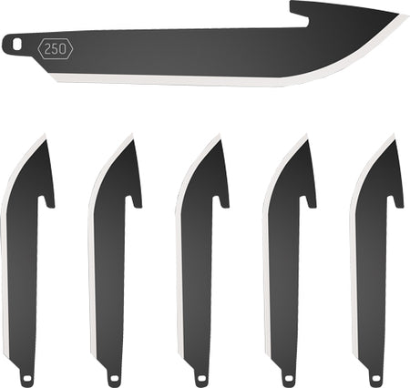 Outdoor Edge 2.5" Black Drop Point Blade 6-Pack
