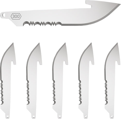 Outdoor Edge 3" Black Drop Point Serrated Blade 6-Pack