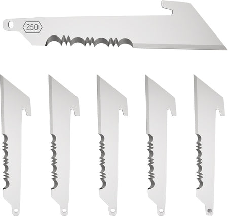 Outdoor Edge 2.5" Black Serrated Utility Blade 6-Pack