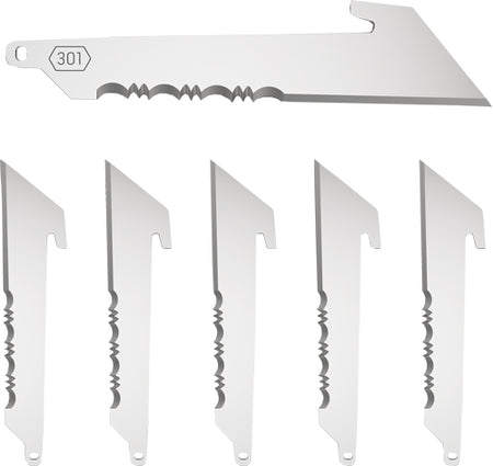 Outdoor Edge 3" Black Serrated Utility Blade 6-Pack