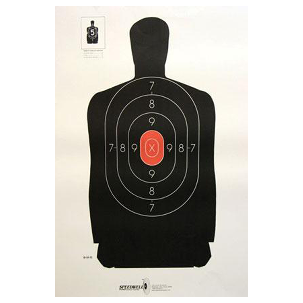 Speedwell B34G Police Silhouette Orange Paper Targets 100/ct