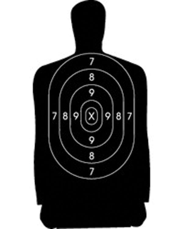 Speedwell NRA Police Silhouette Qualification Target Reduced 25 Yard 500/Pack