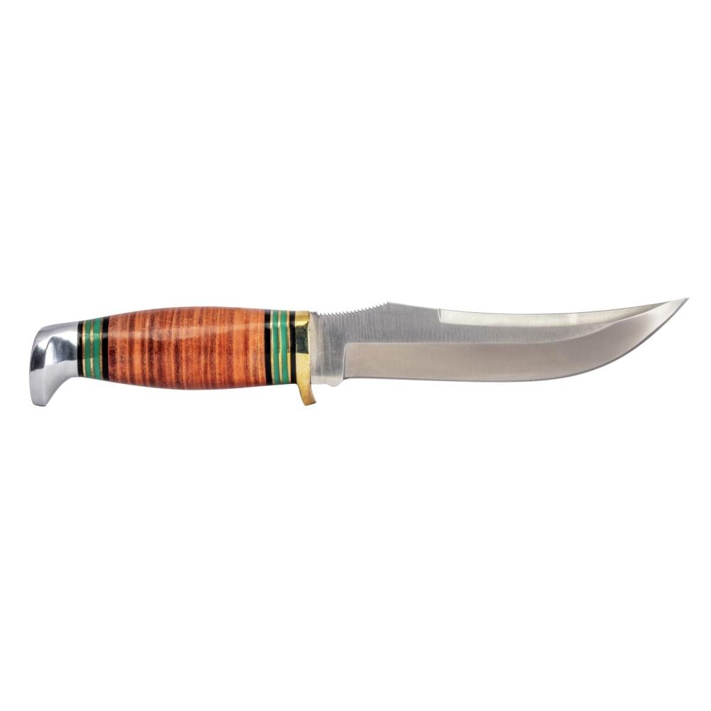 Remington 10-Inch Fixed Blade Knife Stacked Leather Handle with Brown Sheath