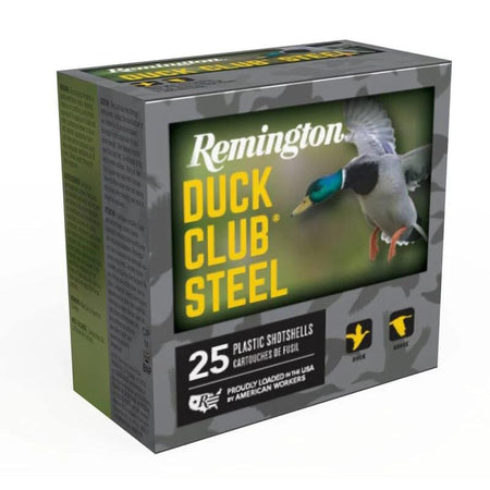 Remington 12 Gauge Shotgun Shells DUCK CLUB STEEL #2 1-1/4 oz 3 in