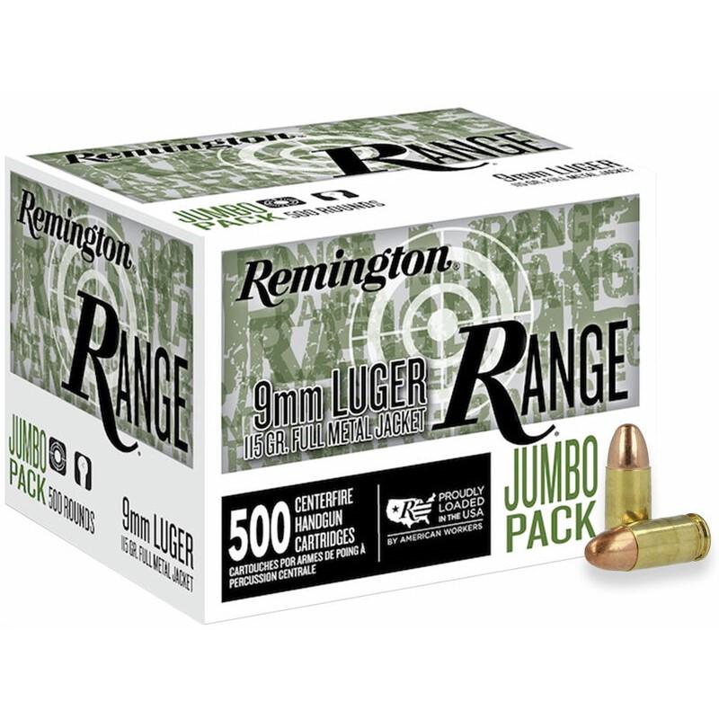 Remington 9mm Luger/Parabellum R27779 Range Jumbo Pack Full Metal Jacket FMJ 115 Grain