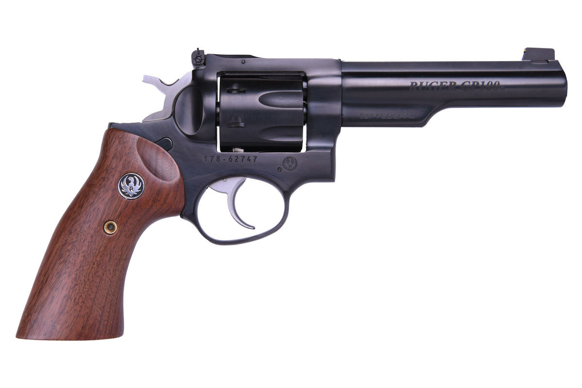 Ruger GP100 1769 .327 Federal Mag 5" Blued Half-Lug Revolver with Adjustable Sights and Walnut Grips