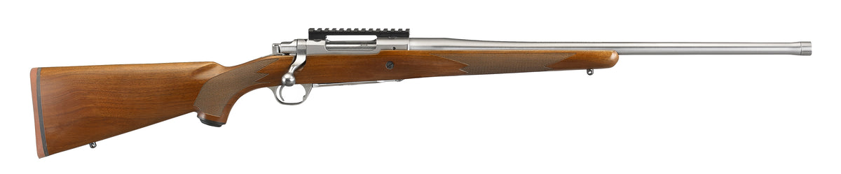 Ruger Hawkeye Hunter 7mm Rem Mag 3+1 24" Satin Stainless Threaded Barrel, Picatinny Rail, Walnut Pistol Grip Stock (Model 57124)