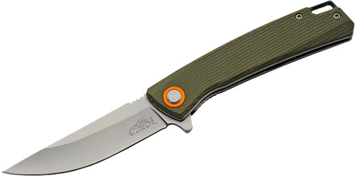 RUC 4" D2 Steel Blade Folder Green Micarta Handle