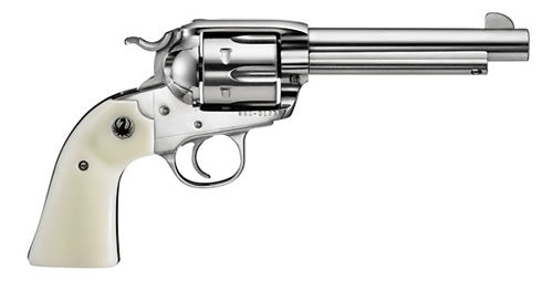 Ruger 5130 Vaquero 357 Mag/38 Special 6rd 5.50" High Gloss Barrel, Cylinder & Frame, Simulated Ivory Grip, Transfer Bar Safety, Bisley Style Hammer