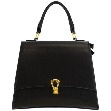 Cameleon Lissa CCW Handbag Black with Golden Buckle Closure