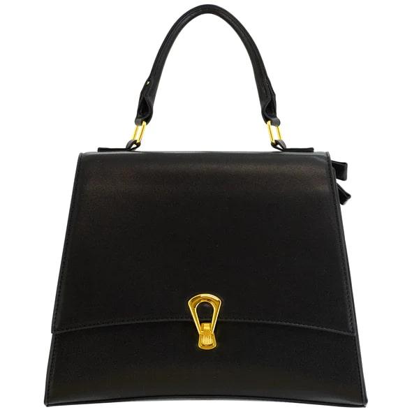 Cameleon Lissa CCW Handbag Black with Golden Buckle Closure