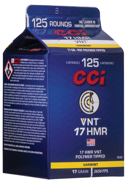 CCI 923CC VNT Varmint Tipped 17 Grain .17 HMR 2650 fps