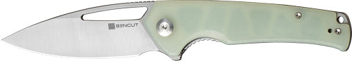 SENCUT Mims Pocket Knife 3.48" Natural G10 Handle Satin Finish Liner Lock