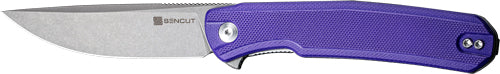 SENCUT Scitus Pocket Knife 3.47" D2 Stonewash Blade Purple G10 Handle