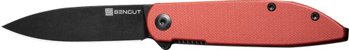 SENCUT Bocll II Pocket Knife 2.96" Burgundy G10 Handle Black Liner Lock