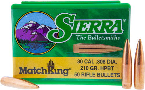 Sierra MatchKing .308 210gr HPBT Reloading Bullets 50-Count