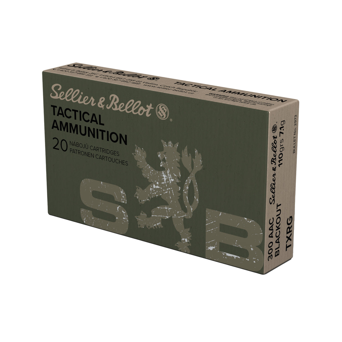 Sellier & Bellot (S&B) .300 AAC Blackout SB300BLKXA eXergy Boat Tail Tactical TAC-EX-Blue 110 Grain