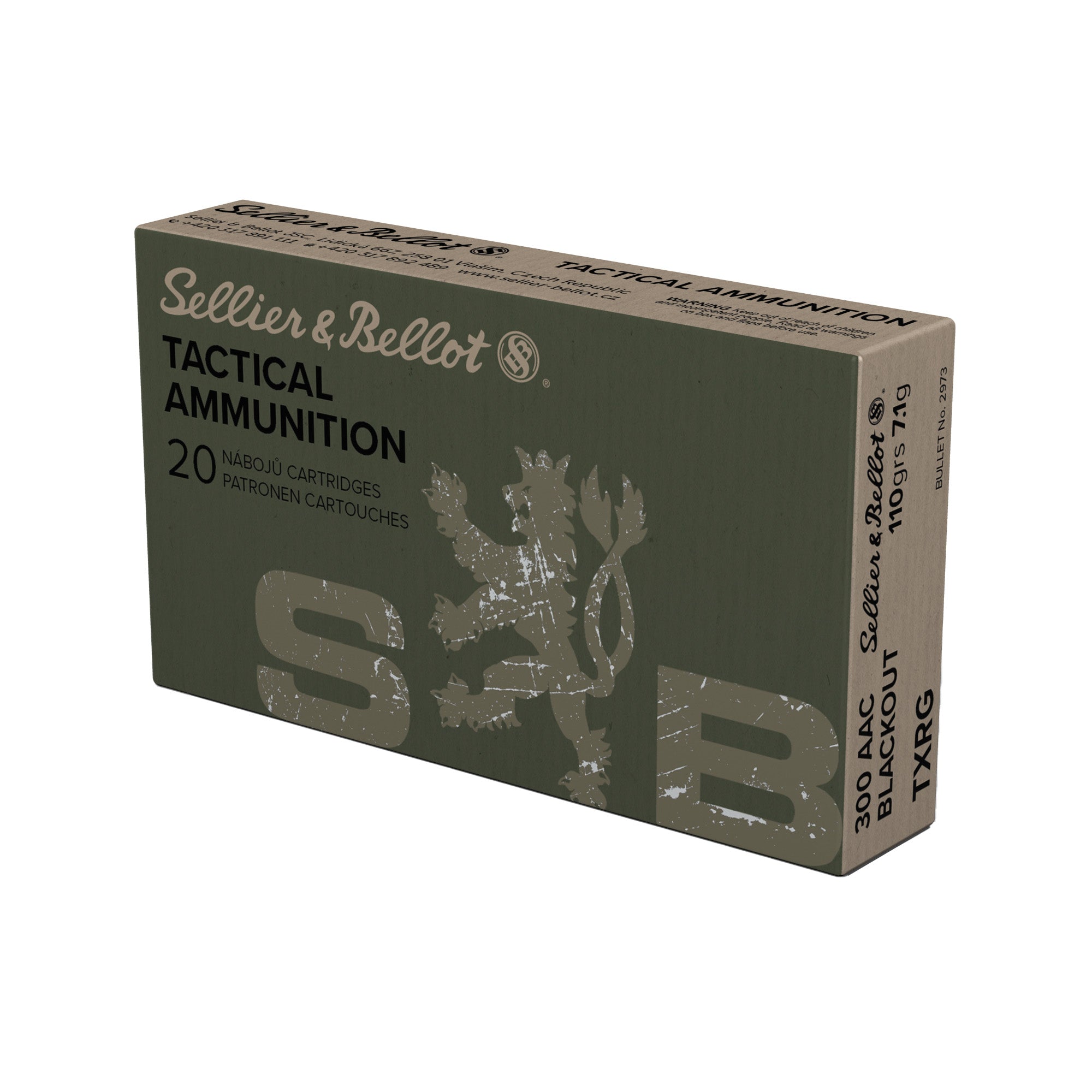 Sellier & Bellot (S&B) .300 AAC Blackout SB300BLKXA eXergy Boat Tail Tactical TAC-EX-Blue 110 Grain