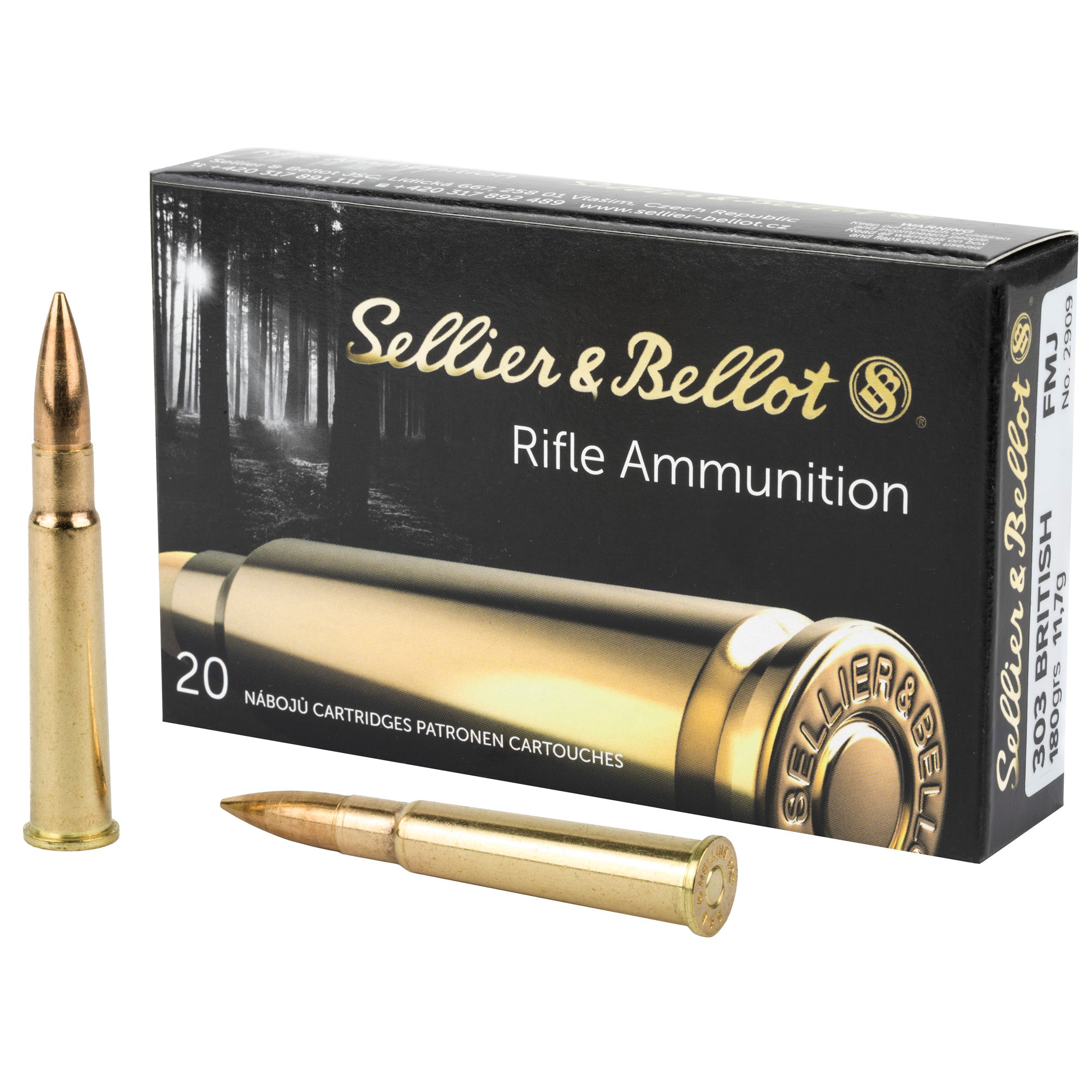 Sellier & Bellot (S&B) .303 British SB303A Full Metal Jacket FMJ 180 Grain