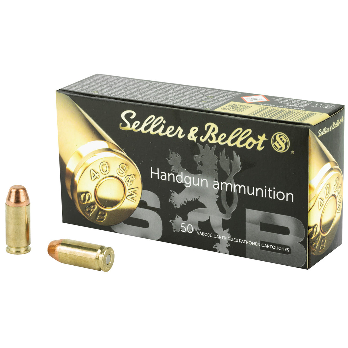 Sellier & Bellot (S&B) .40 S&W SB40B 754908500239 Full Metal Jacket FMJ 180 Grain